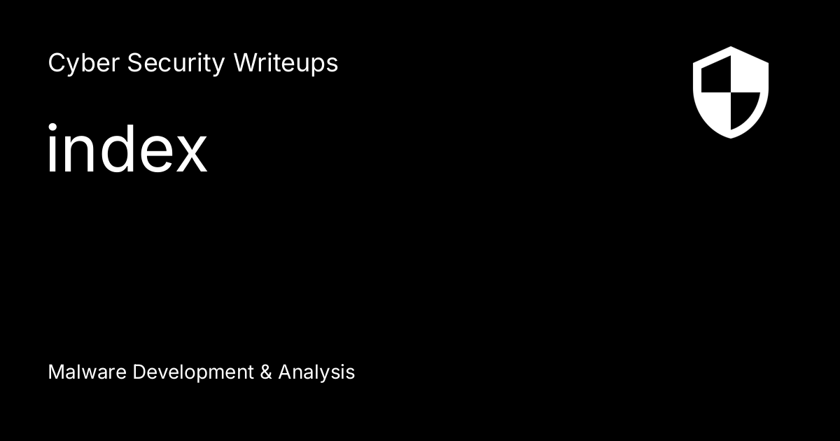 index - Cyber Security Writeups